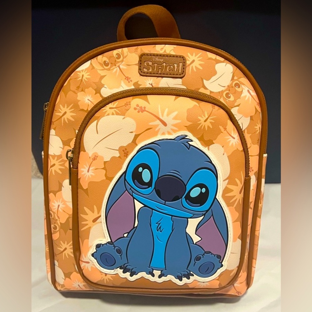 Disney Stitch Backpack - Blue and Tan